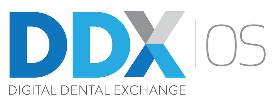 DDX OS Digital Dental Exchange blue and gray logo